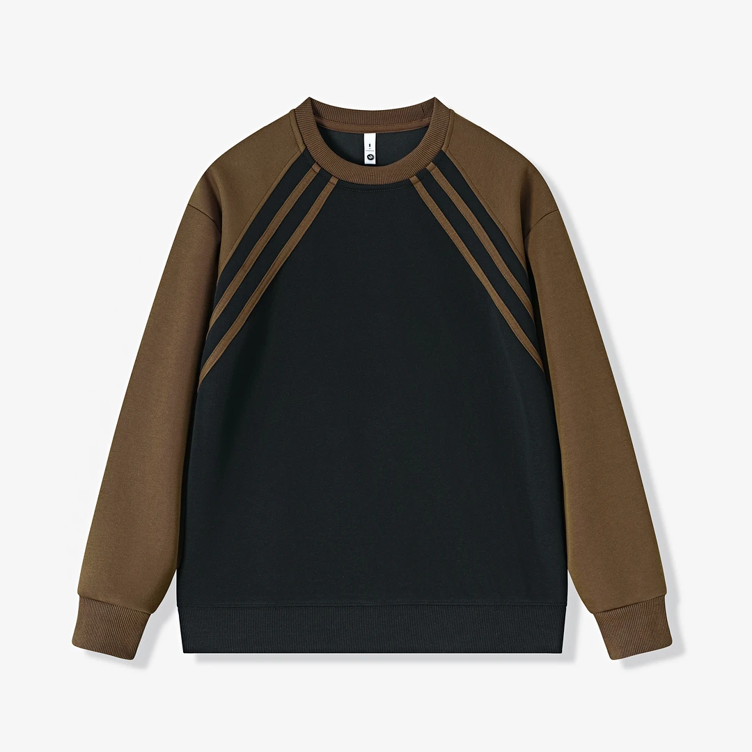 2025新款秋季男士长袖上衣休闲时尚圆领百搭情侣款拼色卫衣6661