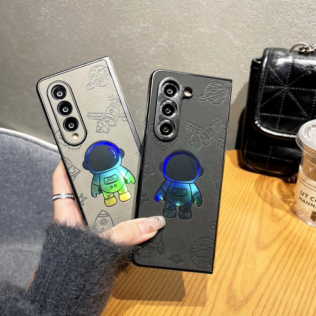 适用三星zfold5手机壳折叠屏zfold4保护套镭射压印羊巴皮心系天下