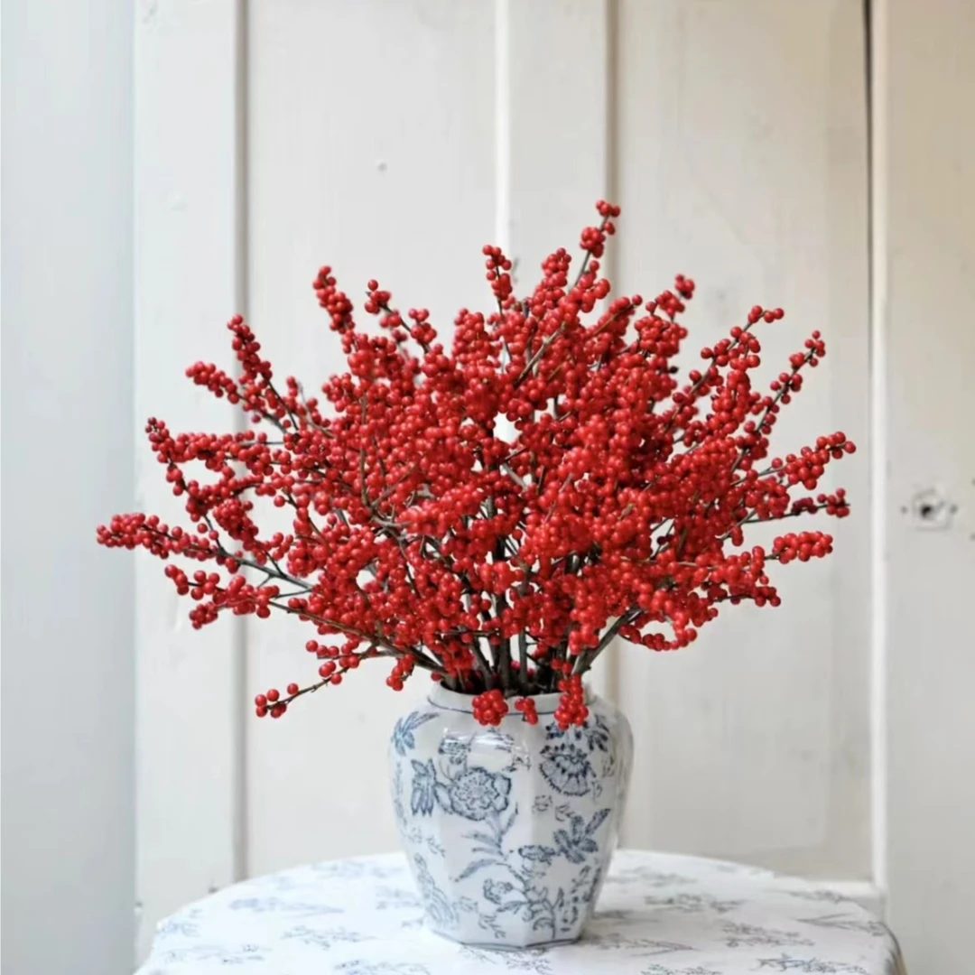 【陌上花开】60cm左右5支装冬青-年宵花（运输过程中会掉果正常哦）