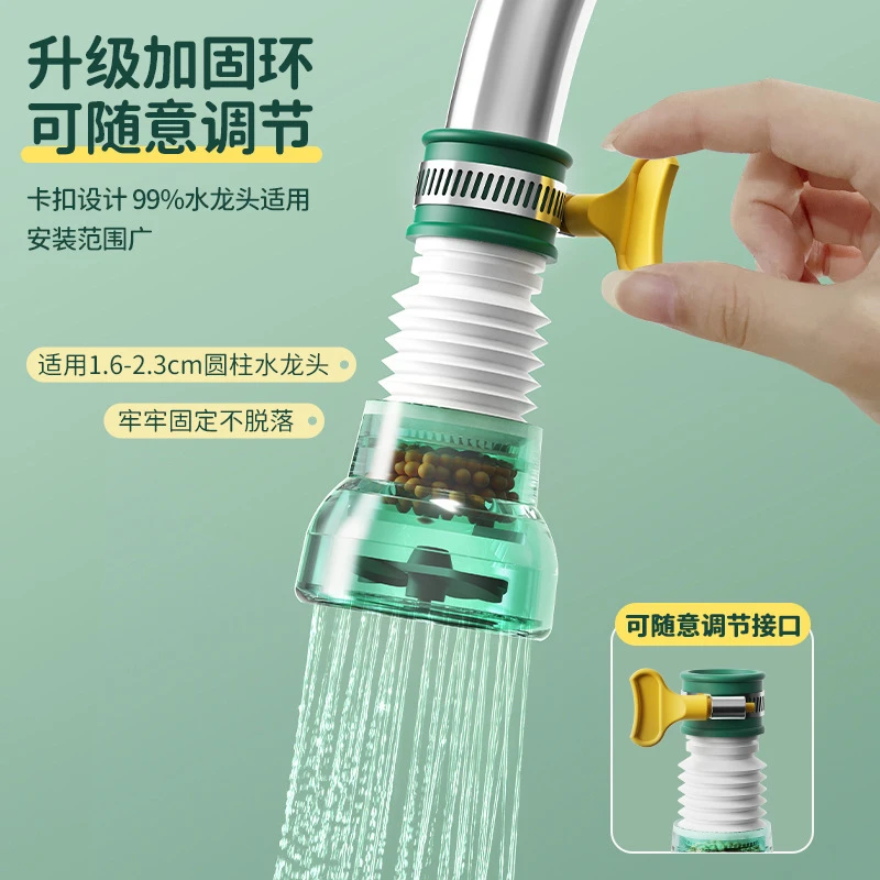 厨房水龙头防溅神器自来水通用花洒加长延伸器厨房宿舍过滤网喷嘴