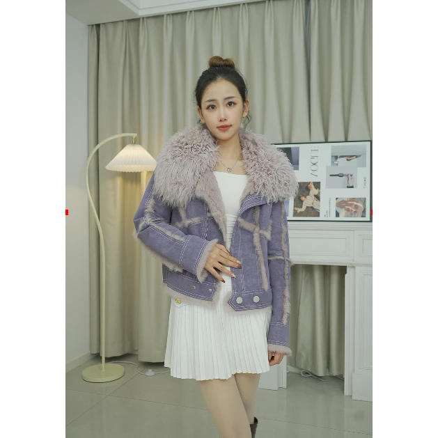 2301秋冬新款真羊皮毛一体安哥拉雪兔外套原生态皮草大衣毛毛韩版