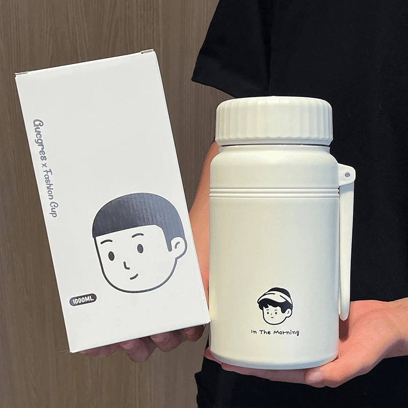 316食品级保温杯家用水杯1000ml大容量杯子便携学生保冷保温壶女