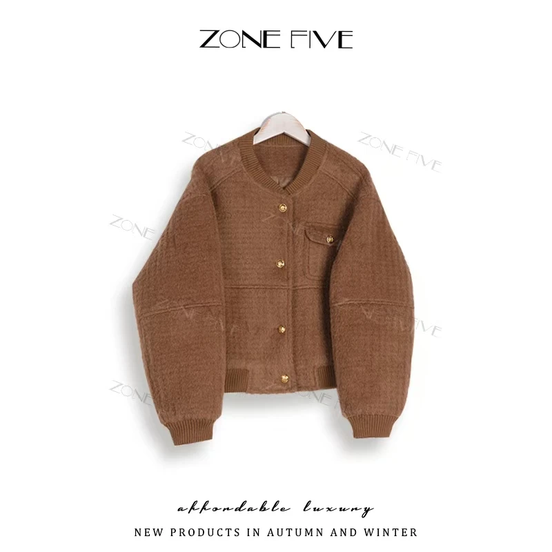 【Zone Five】蓬松柔软 高品质70%羊毛短外套2024秋冬时髦百搭上衣