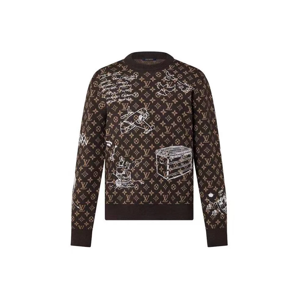 全新未使用 LouisVuitton/路易威登  满印圆领长袖针织衫HPN95W