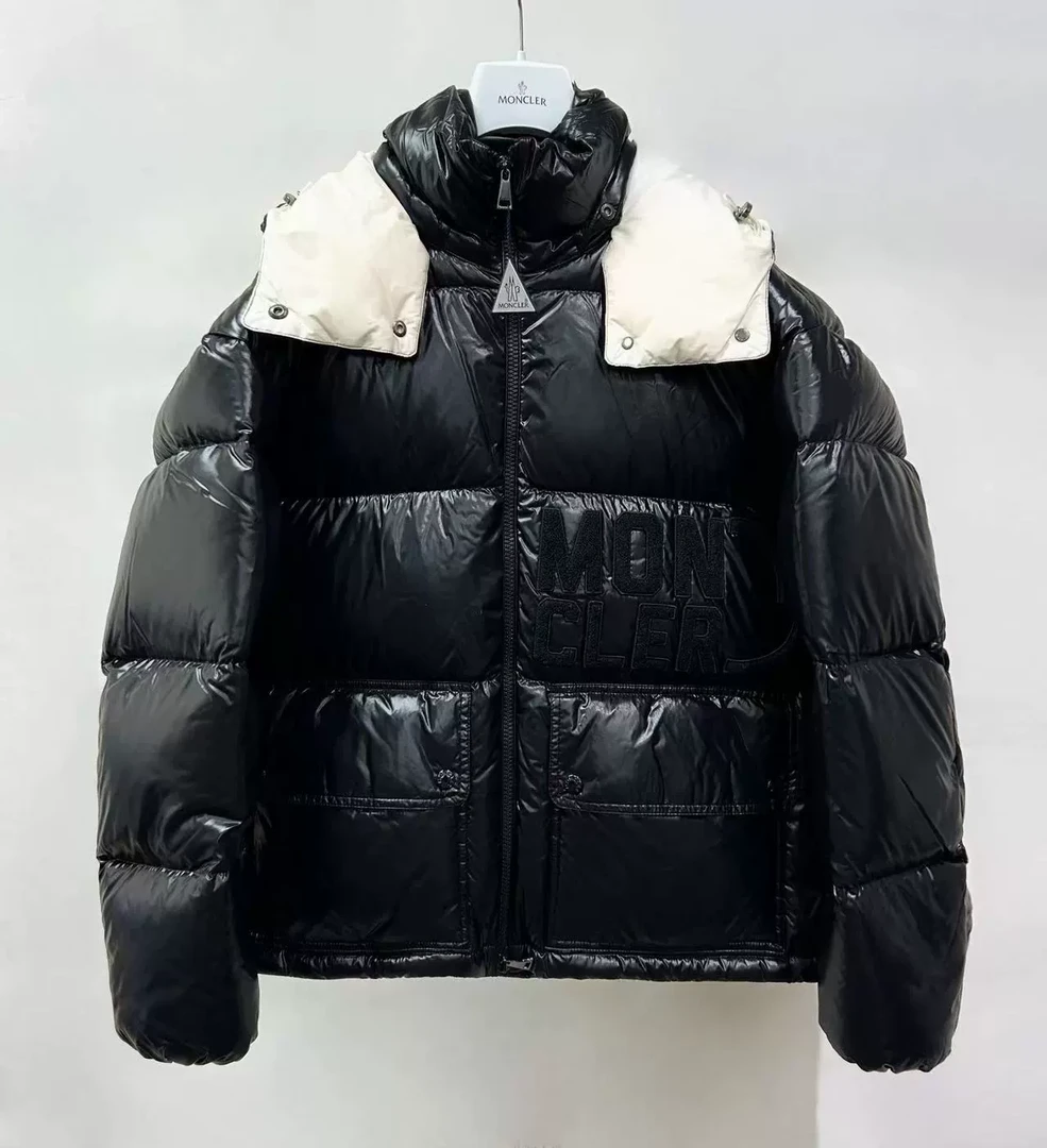 全新未使用 蒙口 Moncler23秋冬ABBAYE植绒字母女羽绒外套1A00039