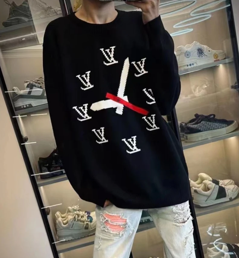 全新未使用 LouisVuitton/路易威登 时钟套头长袖羊毛衫HKN78W