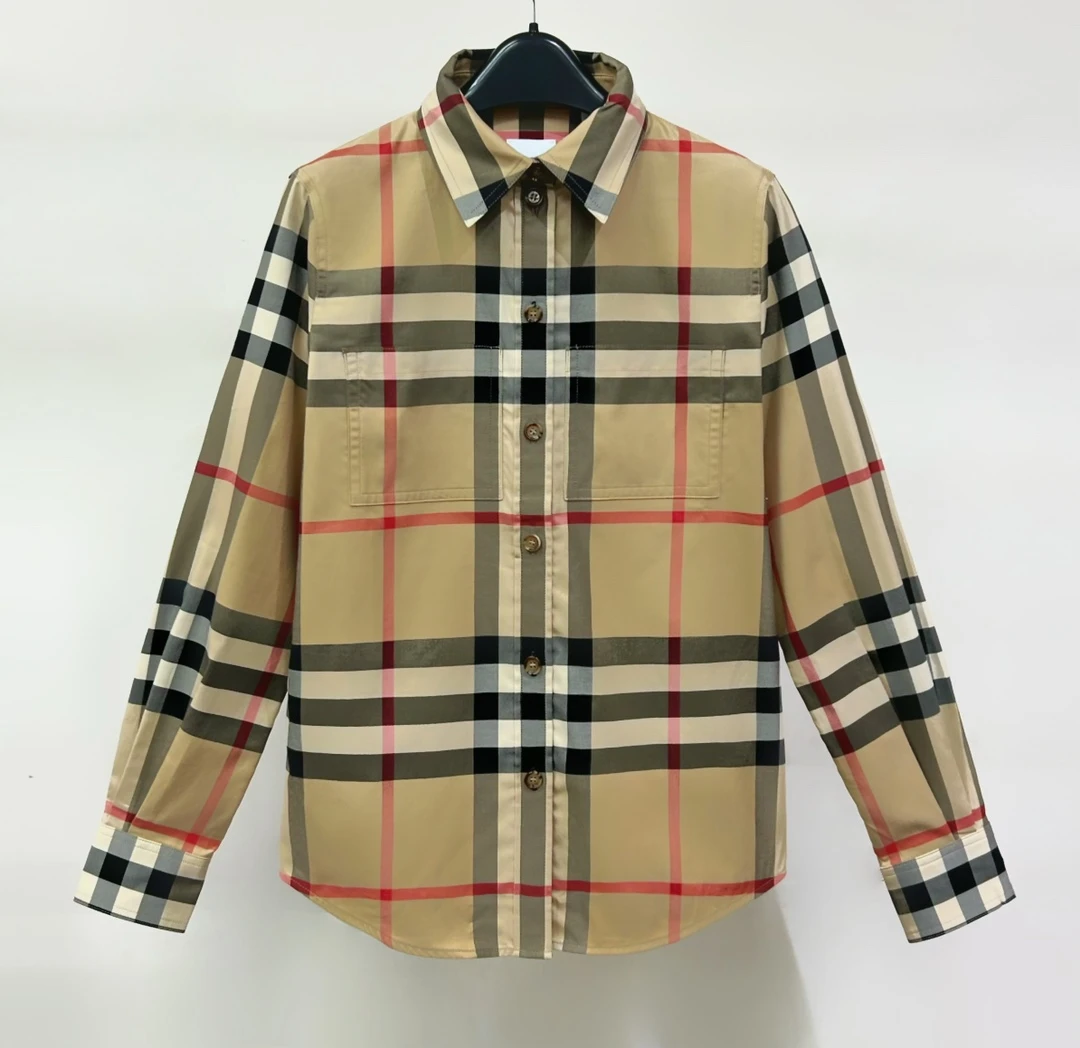 全新未使用 BURBERRY/博柏利 胸前左右口袋经典格纹衬衫 8071340