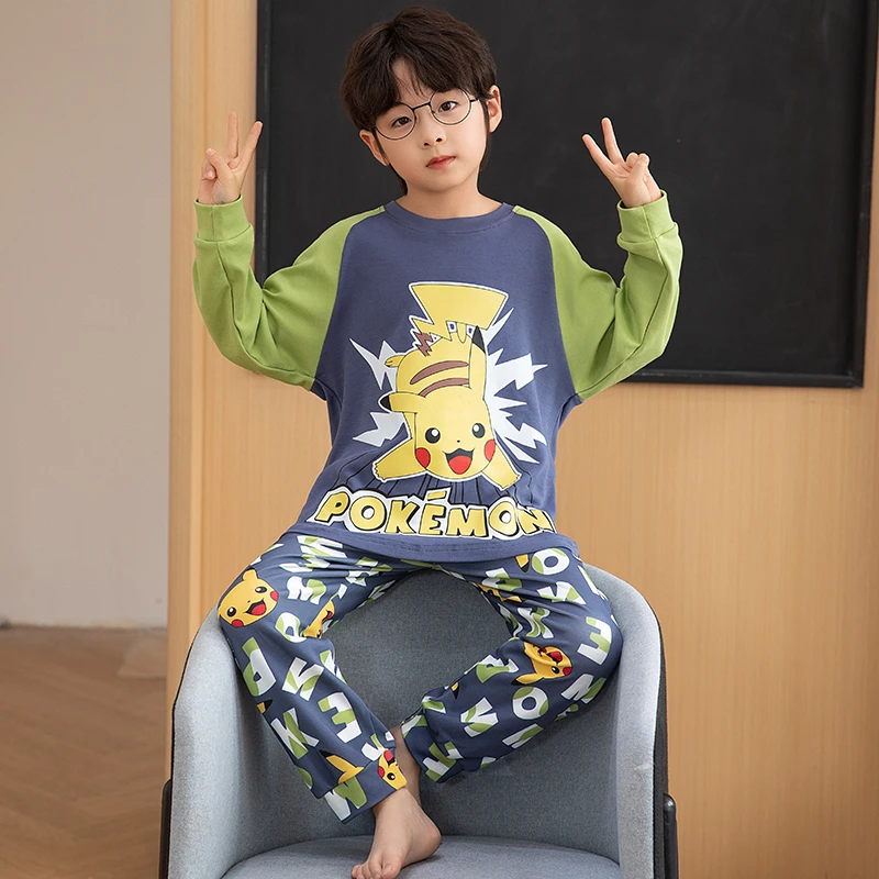 YUZHAOLIN/俞兆林秋装男童卡通长袖男生睡衣2025年纯棉圆领两件套