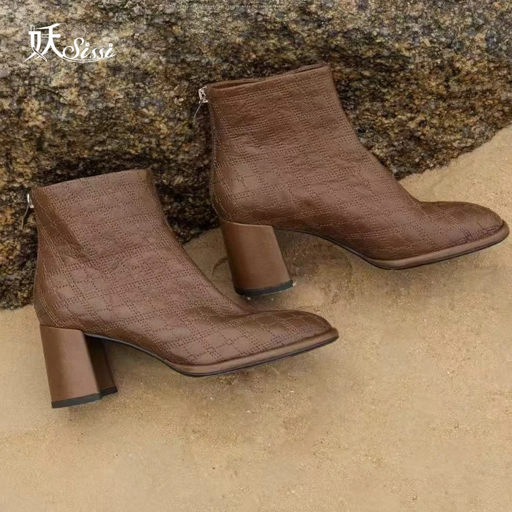 24秋冬格仔米兰羊皮靴