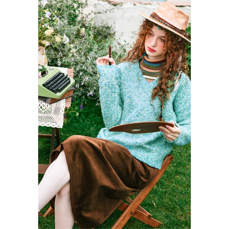 【小余专属】菀壹羊毛针织衫女G45211351