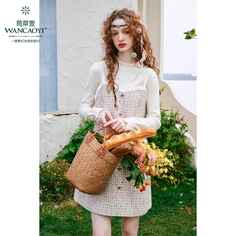 【千颂妮专享】菀草壹2024冬季新款质针织法式时尚套装H14711351