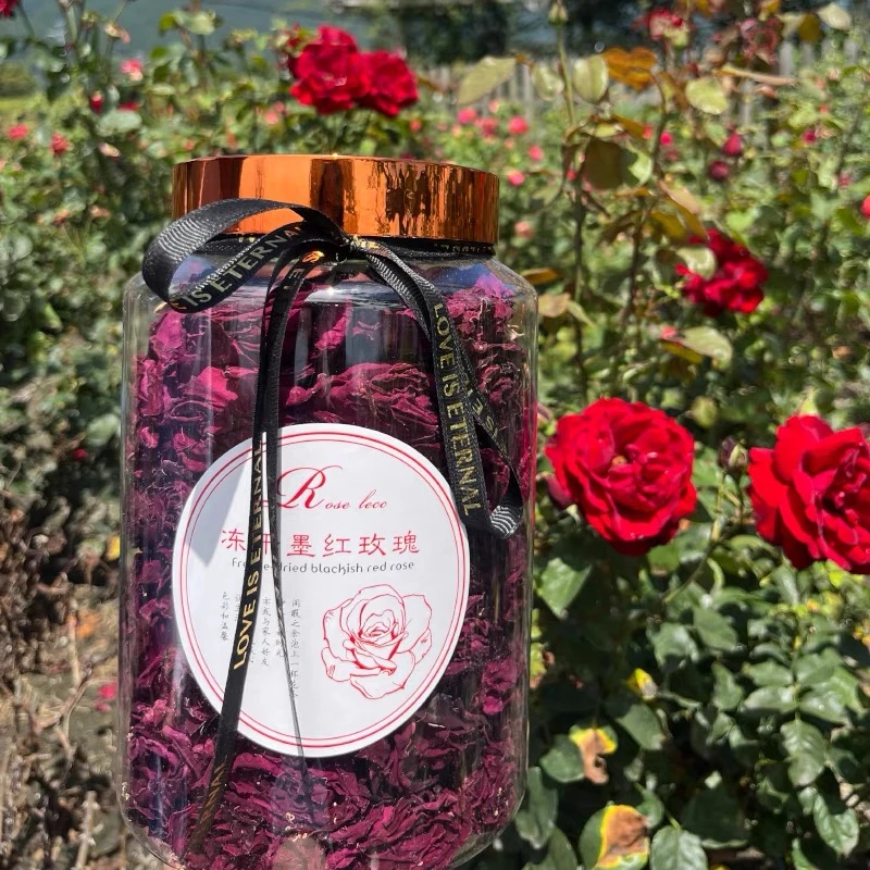 重瓣墨红玫瑰大朵冻干玫瑰花冠泡水玫瑰花茶搭配枸杞