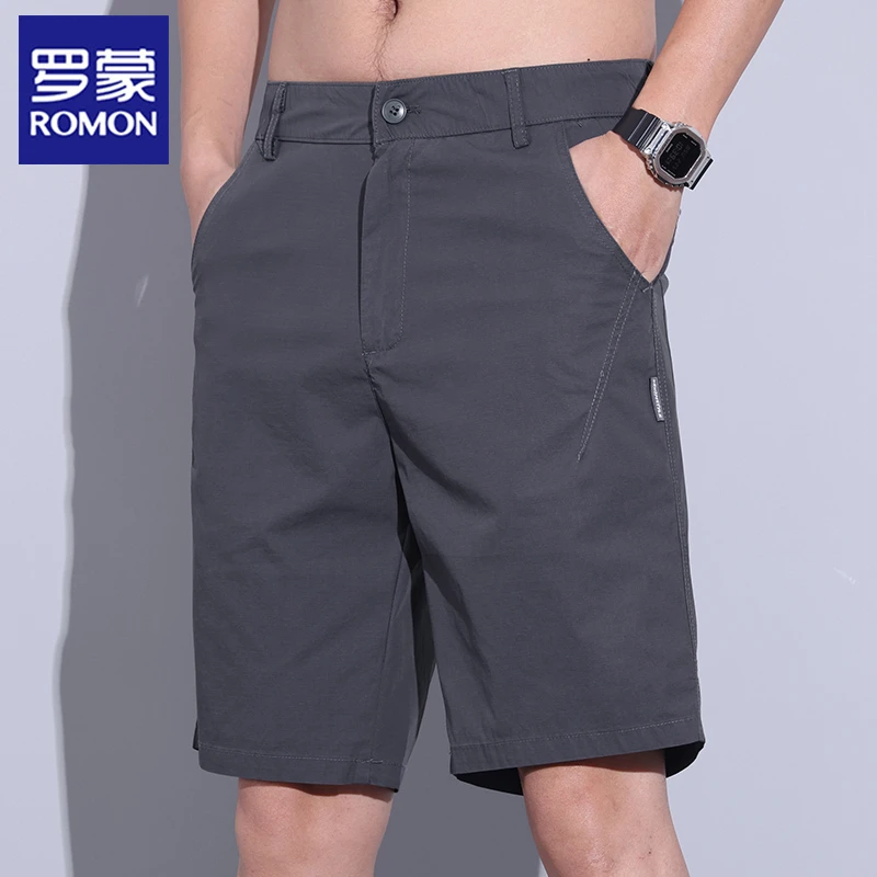 罗蒙新款潮牌帅气五分裤男款夏季薄款休闲短裤宽松直筒冰丝中裤子