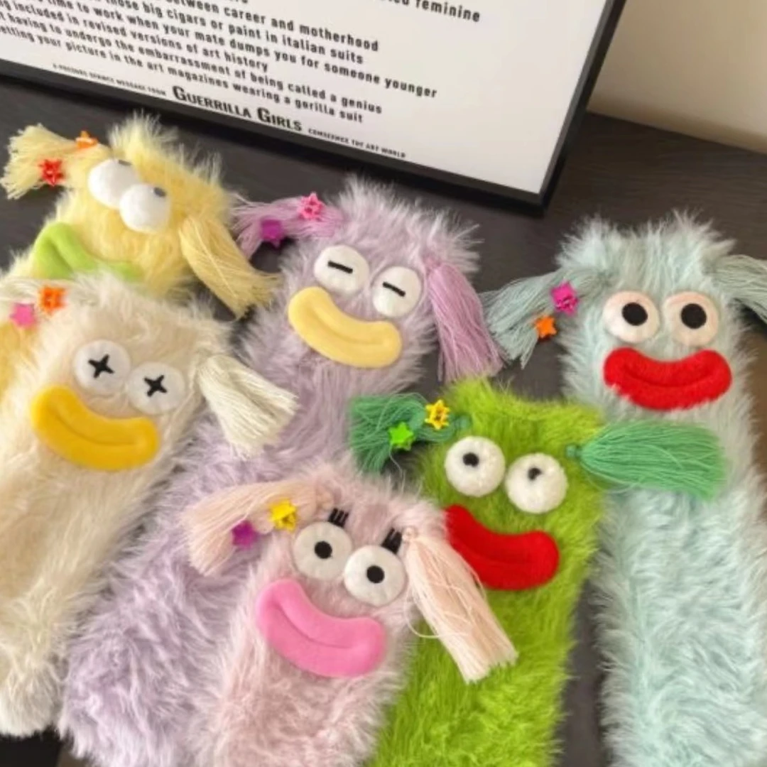 丑萌搞怪可爱立体秋冬新款毛毛袜子女家居睡眠袜地板袜高颜值韩系