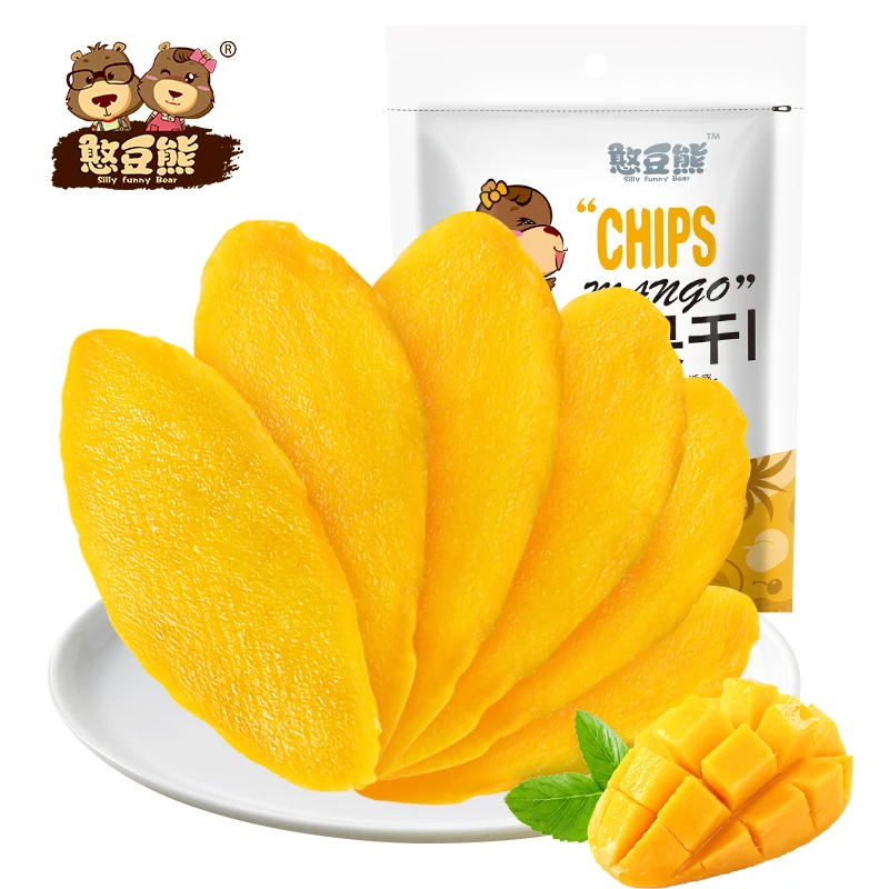 【憨豆熊】芒果干100g*5袋 袋装水果片蜜饯果脯网红零食紧实清爽T