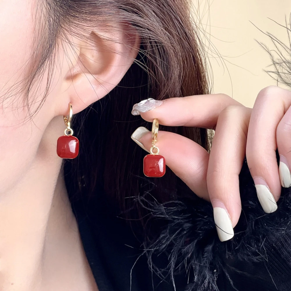 几何方形气质耳环复古个性韩系 耳饰（38318）