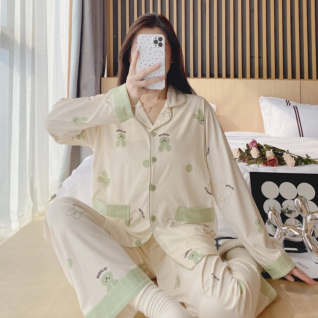 【买一宋一】带胸垫云感棉月子服孕期孕妇产后喂奶哺乳薄款待产睡衣
