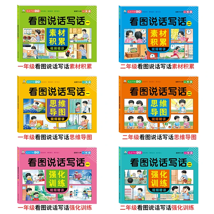 看图说话写话一二年级作文起步思维导图素材积累语文作文专项练习