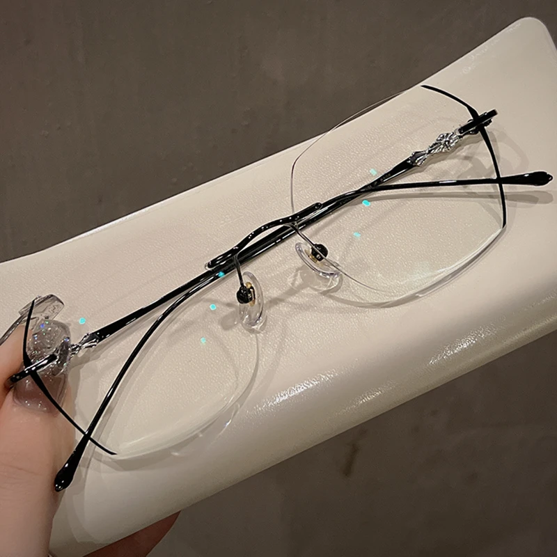 14-斯文败类纯钛眼镜近视配度数男无边框大脸显脸小黑边潮8906-B4