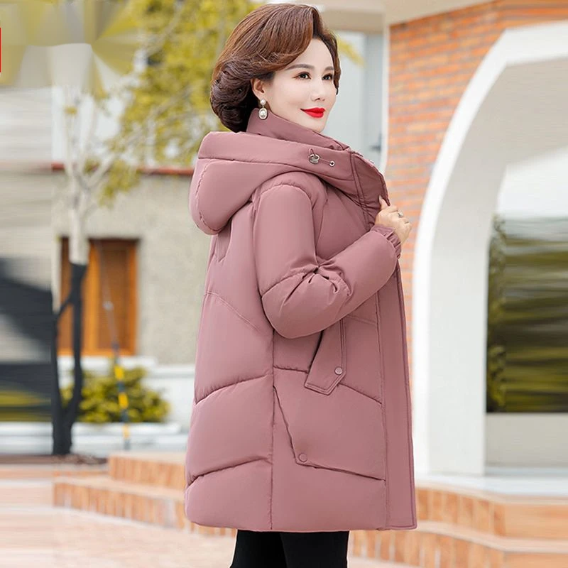 中长款冬季面包服服中老年女棉衣新款时尚洋气妈妈装保暖加厚外套
