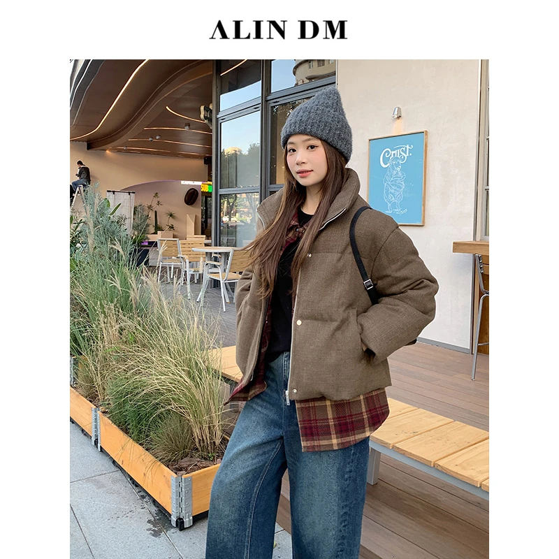 ALINDM【温莎工坊】大码微胖MM遮肉显瘦洋气小香羽绒服-AS26106