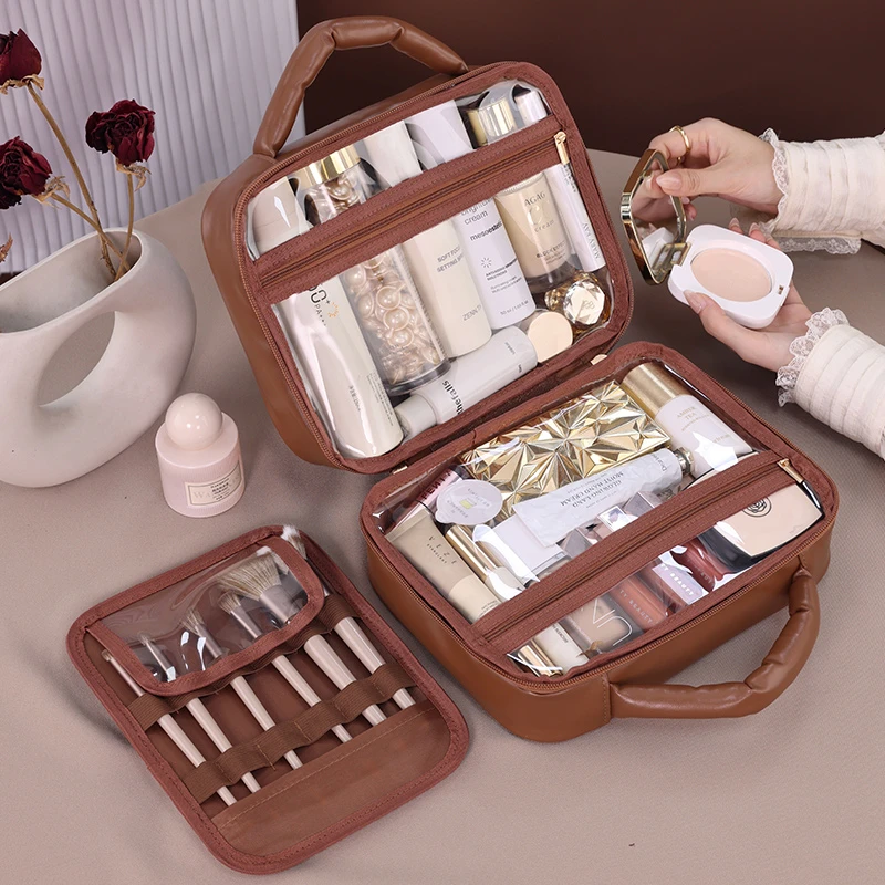 化妆包女大容量2024新款高端手提便携化妆品收纳包分区旅行洗漱包