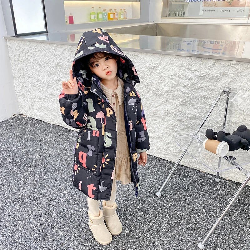 2023冬季新儿童棉服新款韩版连帽童装长款保暖加厚男女宝宝外套