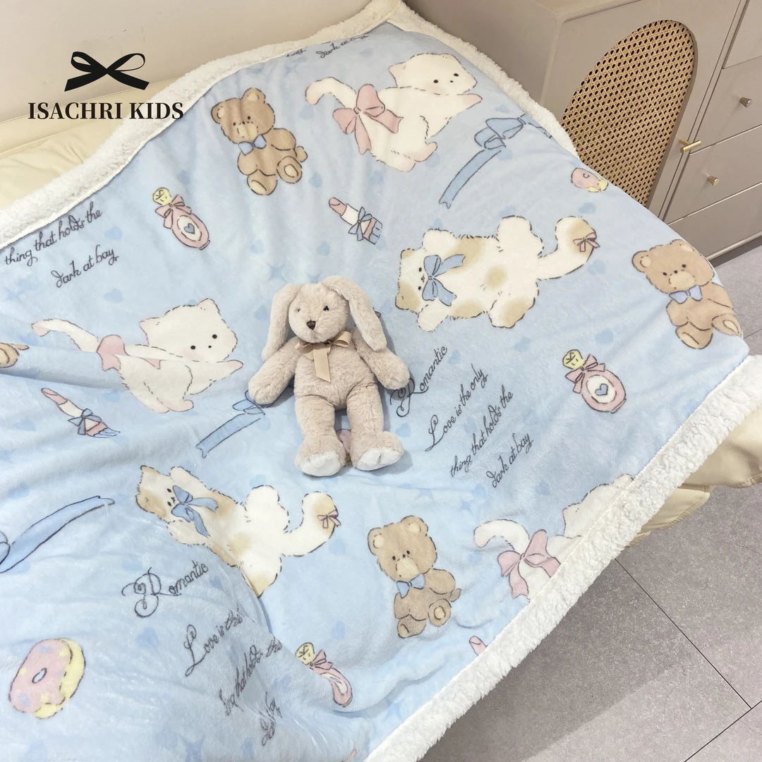 晶晶家【毛毯】沙发盖毯加绒加厚珊瑚绒办公室午睡毯儿童毯子 IS260