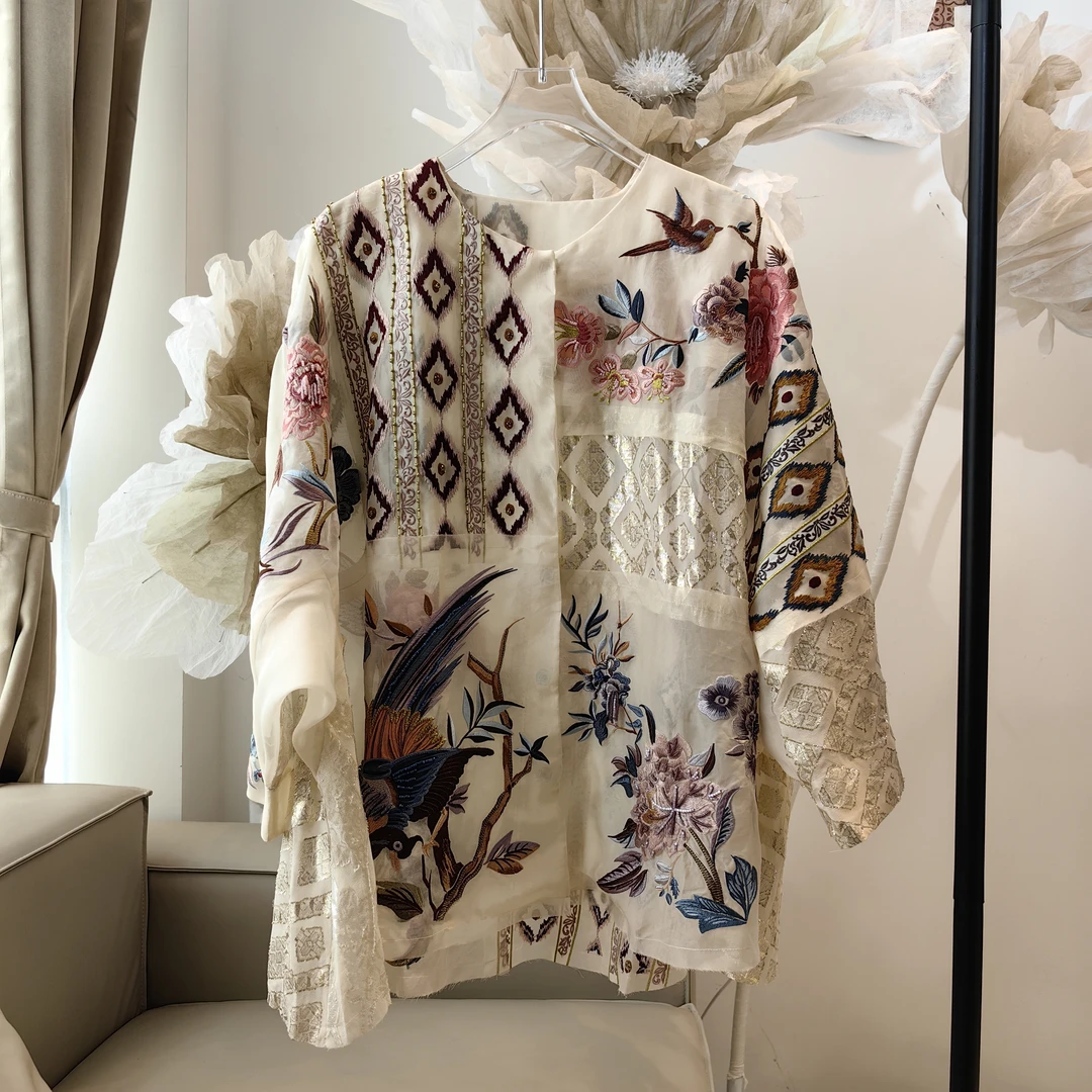 24116468【典藏：喜上心头】新中式立体刺绣桑蚕丝外套