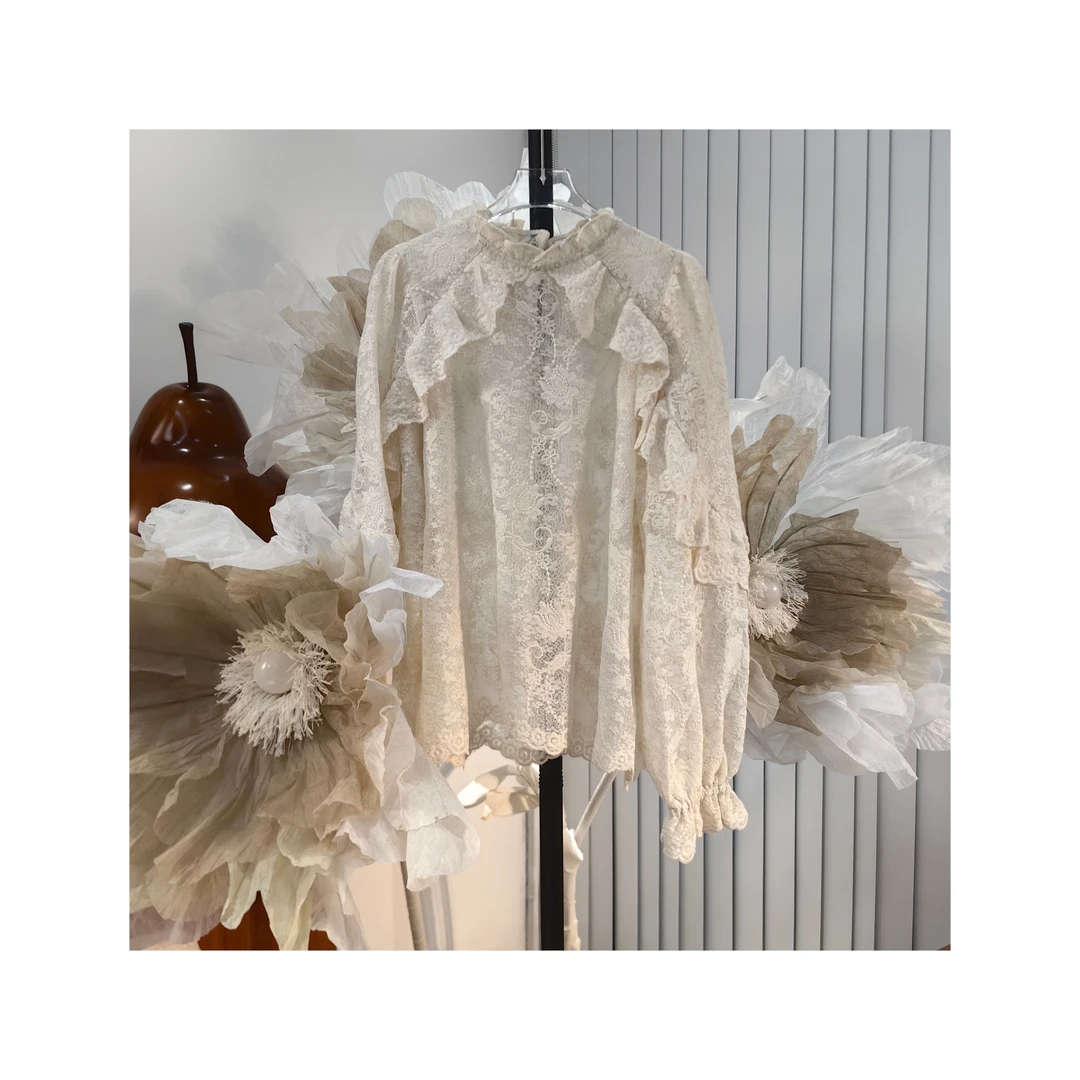 24357353【简宁】蕾丝显瘦花边上衣