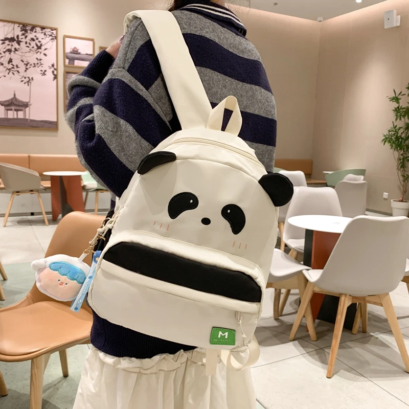 mingdiandian可爱熊猫迷你双肩包春游背包洋气小书包大学生上课包