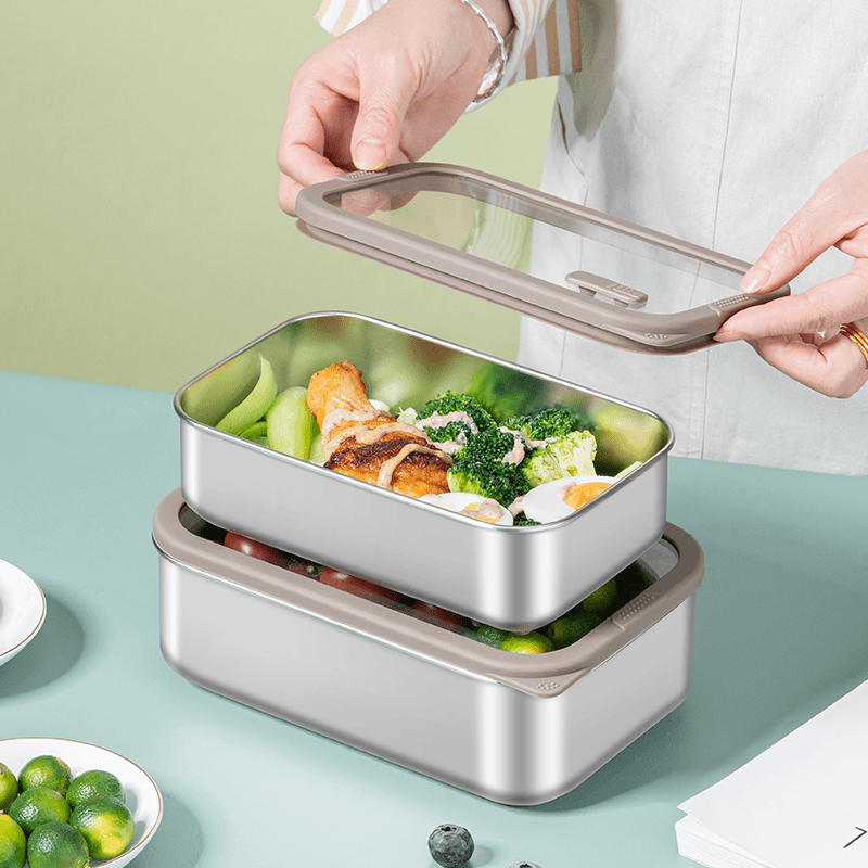 【宋】壹Debo德铂杜伦特食品级304不锈钢密封带盖饭盒保鲜盒
