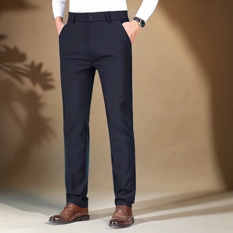 【休闲裤8899】男士秋冬轻奢商务经典百搭小直筒修身黑兰色休闲裤