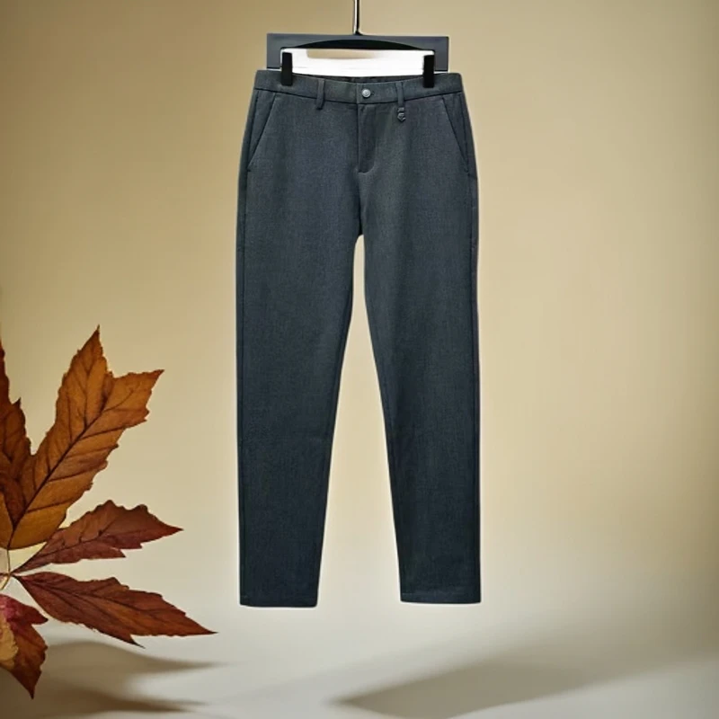 【甄选休闲裤5009】男士轻奢秋冬商务经典欧货百搭小直筒灰色休闲裤