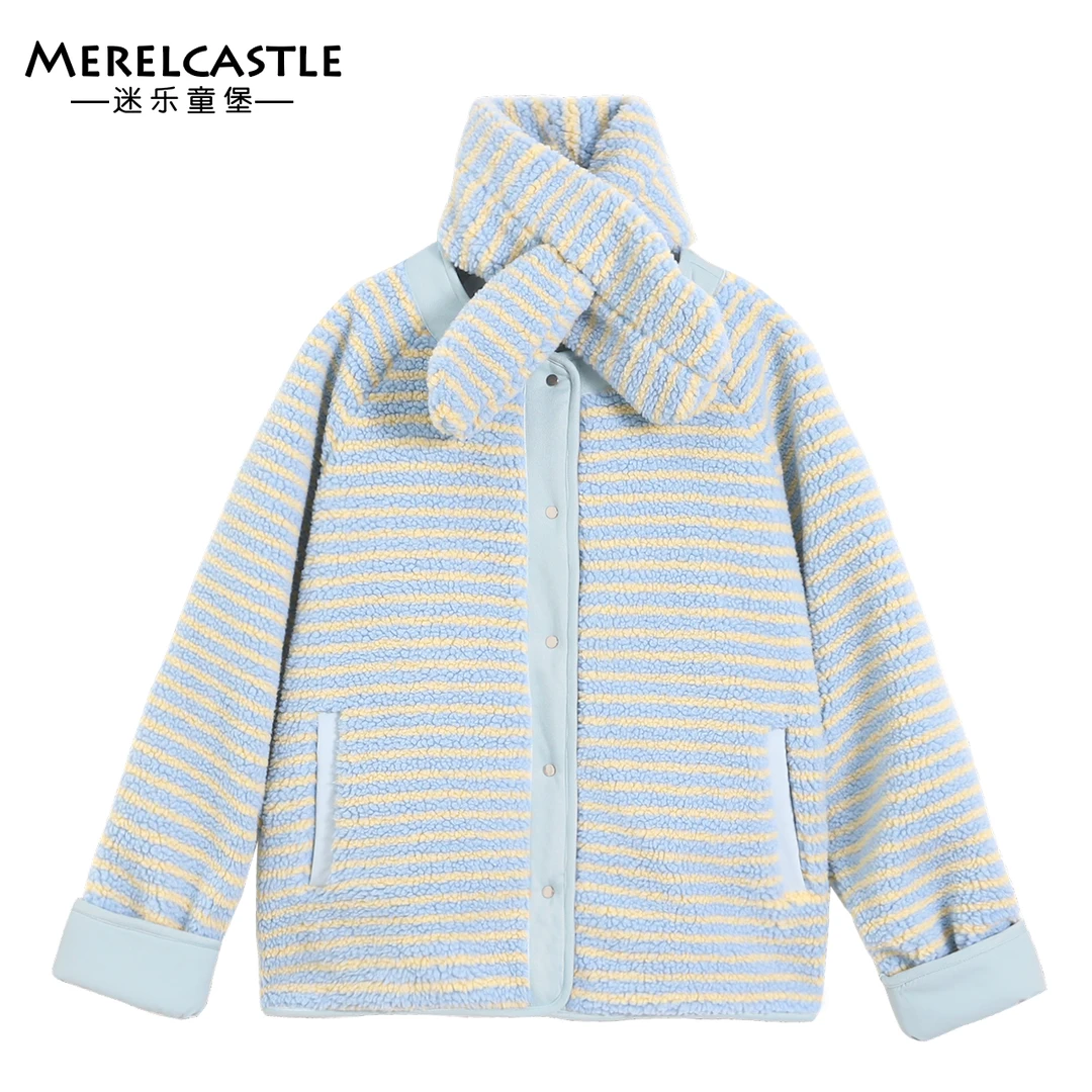 C4455女大童两面穿冬季洋气加绒外套青少年装时尚保暖棉服