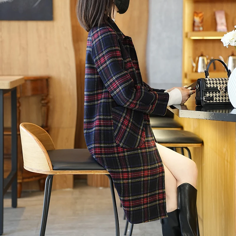 流行双面呢大衣中长款新款羊毛洋气时尚毛呢外套女2023年韩版宽松