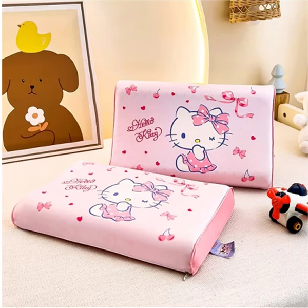 孤品儿童乳胶枕芯超萌可爱带印花外套护颈单人慢回弹44*27*6cm