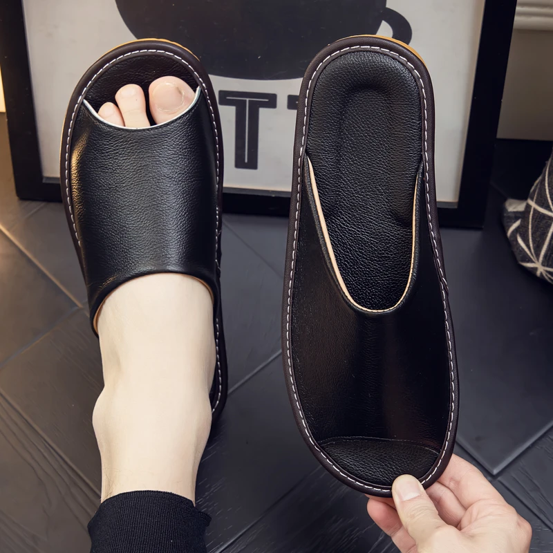 真皮居家皮拖鞋男女情侣室内家用防水防滑软底木地板牛皮凉拖鞋夏