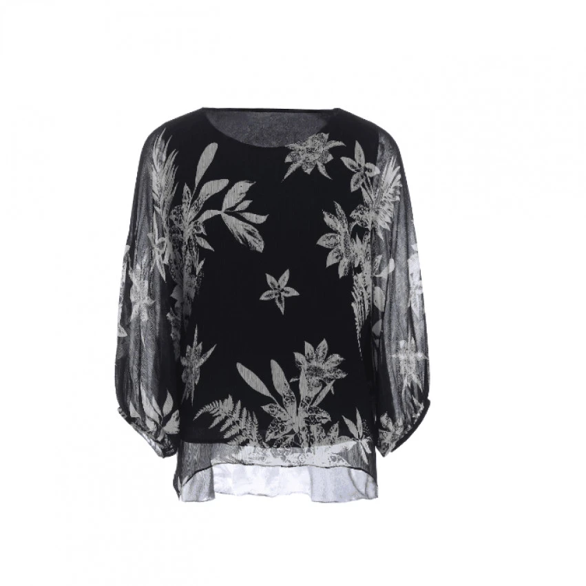 L·W/画而诗圆领桑蚕丝衬衫LBC62032S