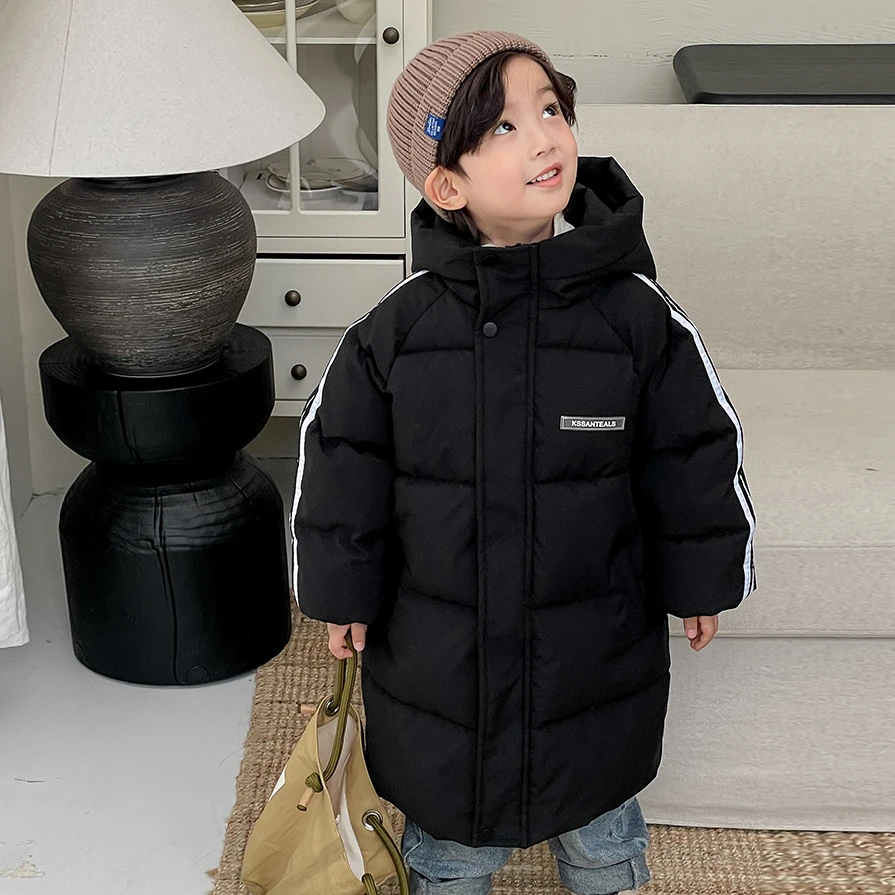 冬季儿童棉服加厚连帽棉衣中长款保暖外套男女童秋冬羽绒棉服洋气