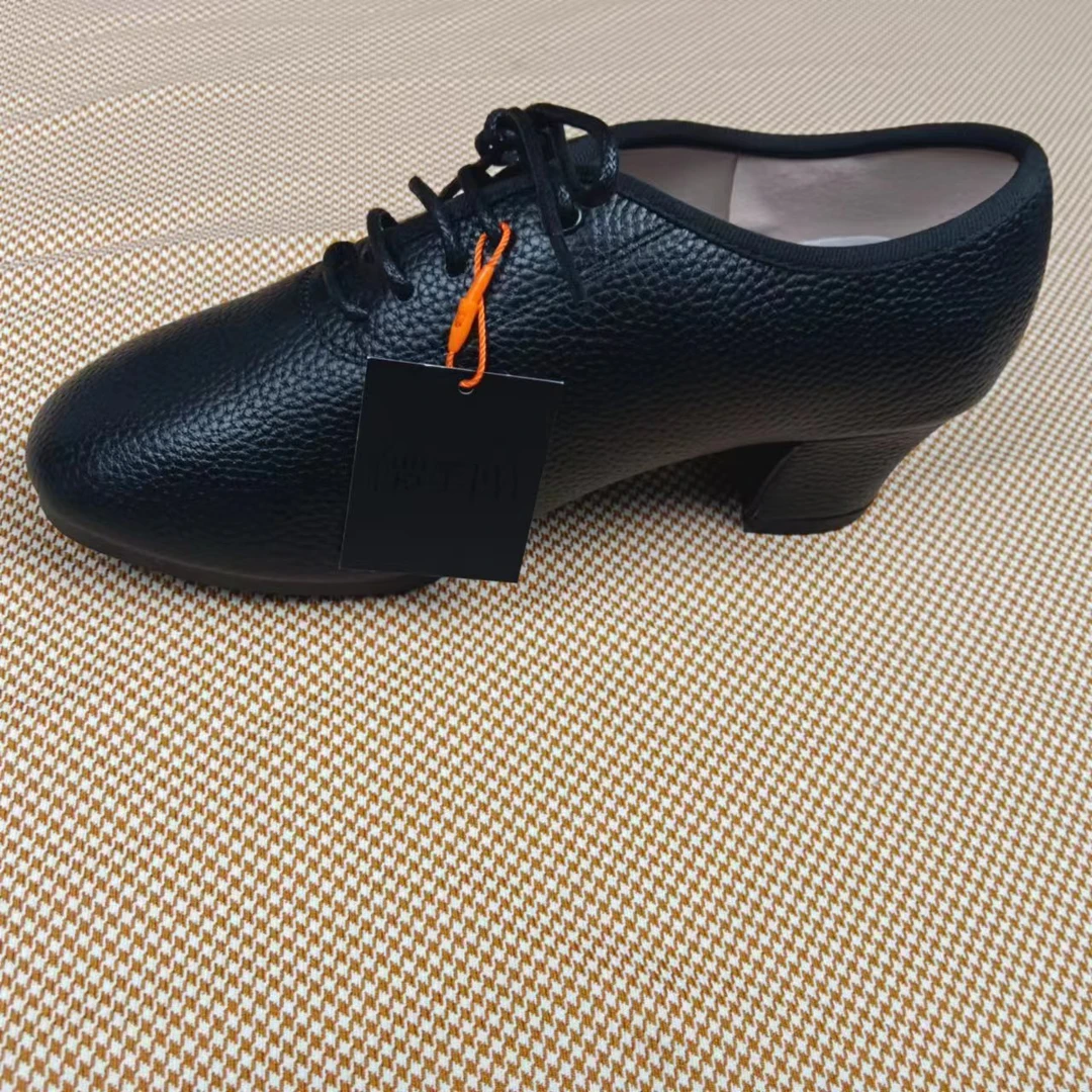 女鞋透气真皮软底系带百搭黑色交谊舞摩登舞鞋跳舞舞鞋舞鞋跳舞