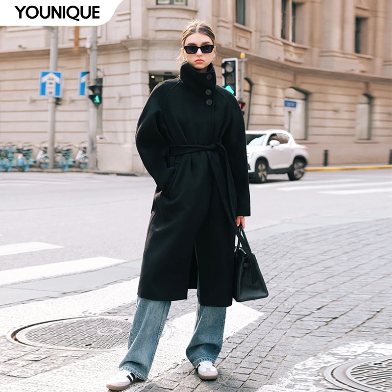 【Marc Moore】新品23秋冬羊绒立领设计感廓形大衣女