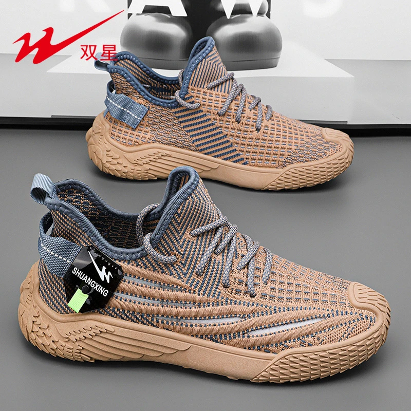 双星男鞋2025秋季新款透气网面鞋软底轻便户外运动钓鱼开车鞋防撞