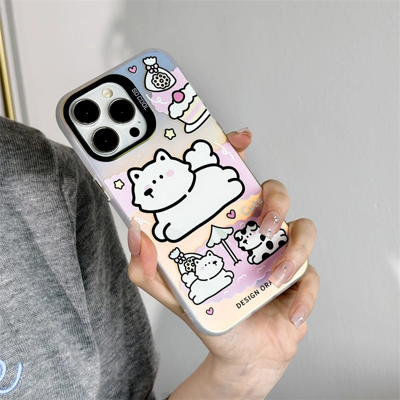 Yeap苹果手机壳适用磁吸磨砂镭射支架iPhone网红卡通网红情侣个性