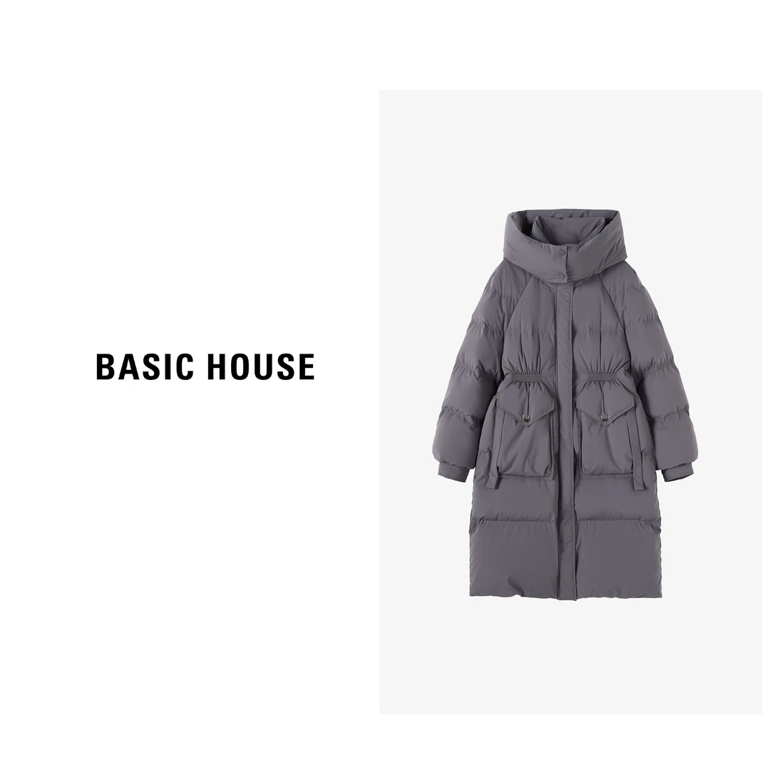 Basic House/百家好冬季长款羽绒服女加厚保暖休闲-B0624E5A632