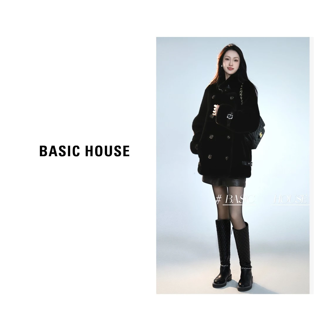 【欢乐女装专属】Basic House/百家好法式仿水貂绒外套B0623H5U342