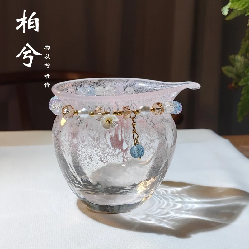 手工气泡琉璃公道杯大容量加厚高档防烫手创意日式公道杯分茶器