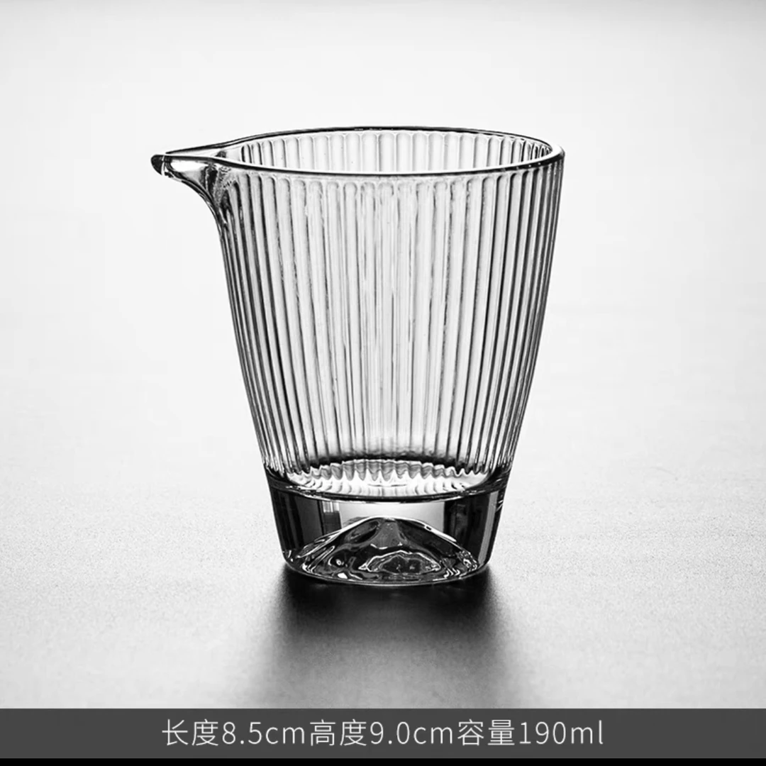 锤纹公道杯耐热透明泡茶加厚玻璃过滤功夫茶具配件茶海分茶器