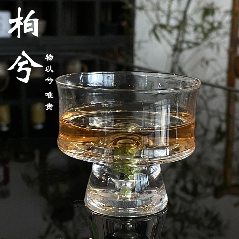 玻璃茶杯橄榄石品茗杯女个人专用高档主人杯耐热单杯家用喝茶杯子