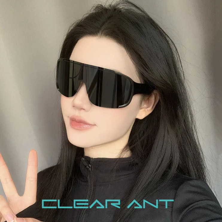 防风骑行眼镜个性连体大框墨镜女防晒太阳镜男大脸显瘦滑雪护目镜